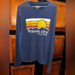 Bryson City North Carolina Blue Long Sleeve Shirt